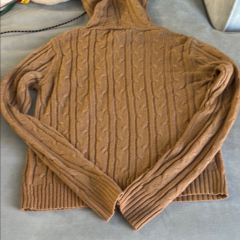 Trendy Threads Brown Cable Knit Hoodie - Picture 5 of 6